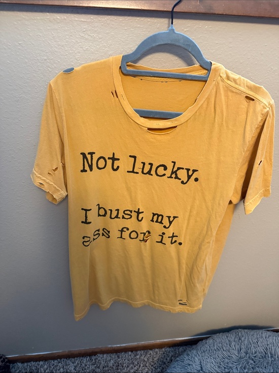Tops - Not Lucky Yellow Graphic Tee